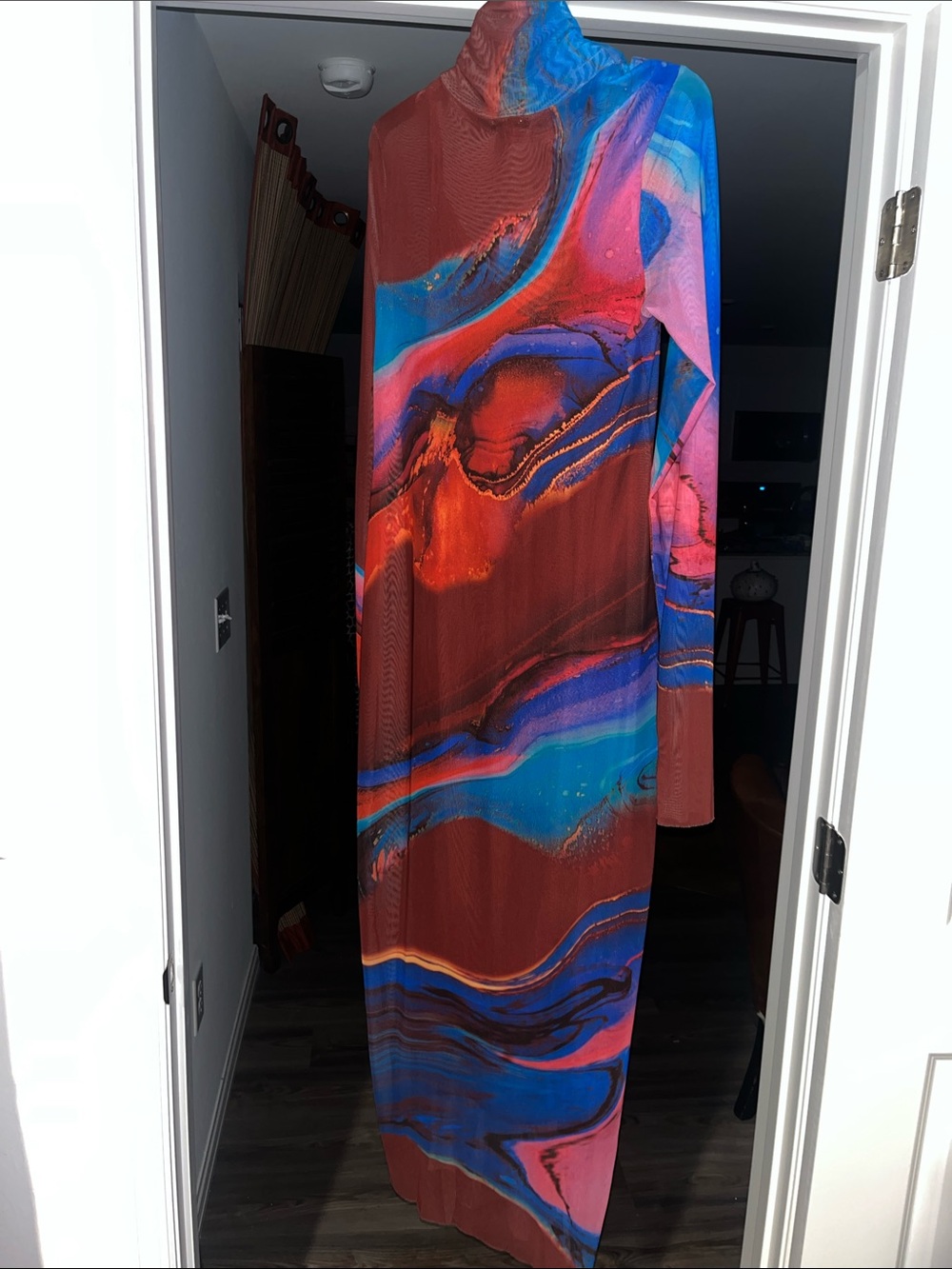 AFRM Abstract Print Long Sleeve Mxi Dress - Picture 4 of 6